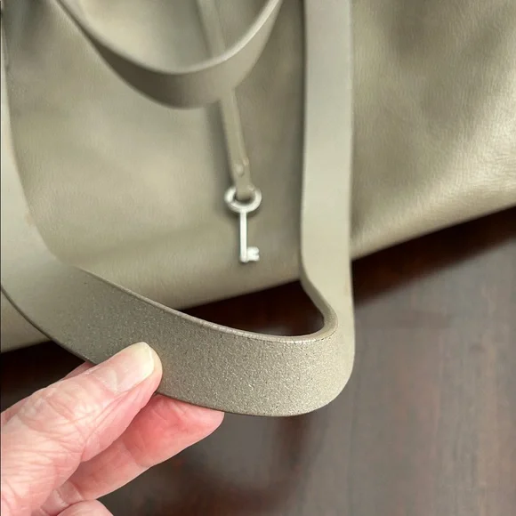 Jimmy Choo Farrah Taupe Leather Designer Tote Bag - Picture 5 of 13